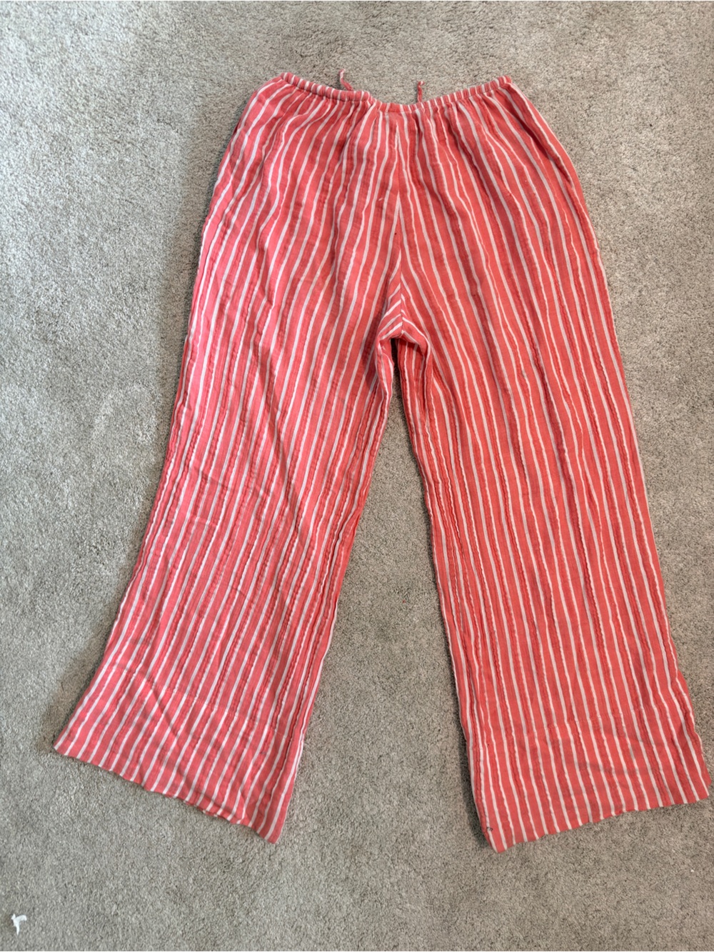 Striped Coral Wide-Leg Jumpsuit Pants Set - Picture 5 of 5